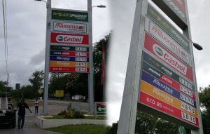 carteles intercambiables para estacion de servicos