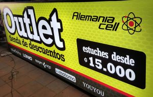 carteleria con iluminación interior