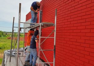 Cartelería Corpórea en Acero instalacion